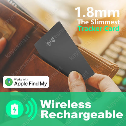 Wireless Charging Tracking Location Wallet Tracker Card GPS Locator Smart Tag Item Tracker for Iphone Device Apple Find My APP